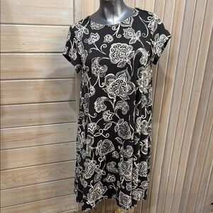 Ruby Rd Black and White A-line Mini Dress